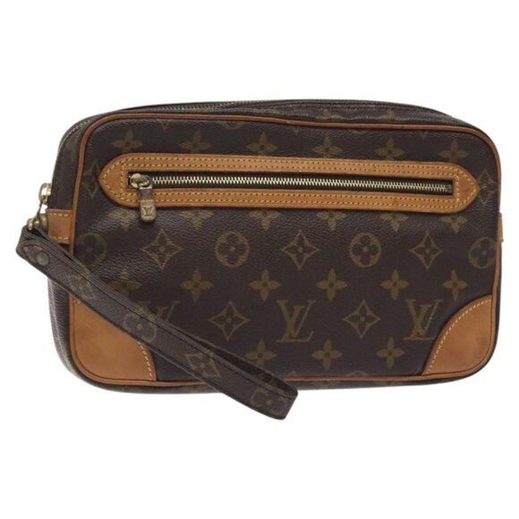 LOUIS VUITTON Monogram Marly Dragonne GM Clutch Bag LV Auth - Picture 1 of 16